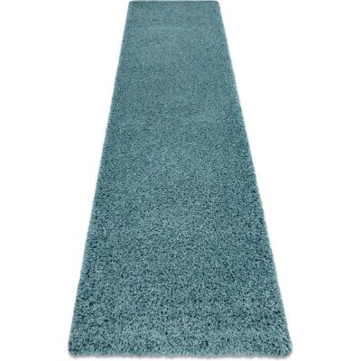 RugsX Blue Shaggy Carpet - 60x250cm for Living Room, Kitchen, Hall RugsX Blue Shaggy Carpet - 60x250cm for Living Room, Kitchen, Hall