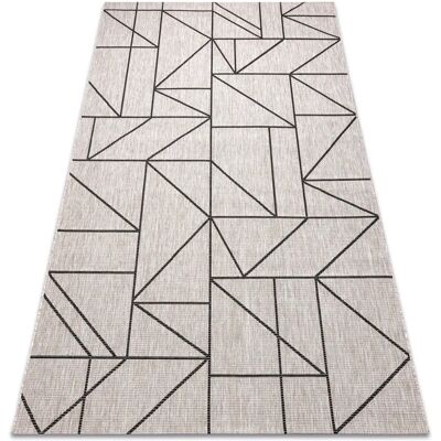 RugsX Silber / Schwarz / Beige Geometrischer Teppich - 80x150cm RugsX Silber / Schwarz / Beige Geometrischer Teppich - 80x150cm