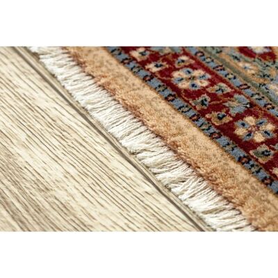 KESHAN Wollteppich Beig / Marine / Vintage-Muster - Teppich KESHAN Wollteppich Beig / Marine / Vintage-Muster - Teppich