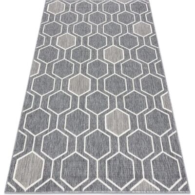 Dywany Łuszczów Spring Hexagon Carpet - Grey - Interior/Exterior Rug Dywany Łuszczów Spring Hexagon Carpet - Grey - Interior/Exterior Rug