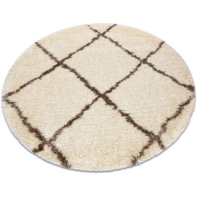 Tapis Peluche Łuszczów - Crème / Beige - 160cm - Rond & Fluffy - Publicité Tapis Peluche Łuszczów - Crème / Beige - 160cm - Rond & Fluffy - Publicité