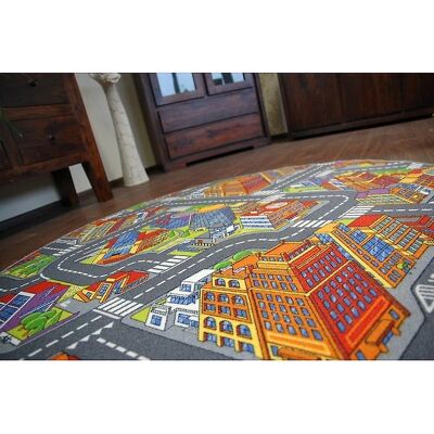 RugsX Tappeto Grande Città Grigio Cerchio 200cm RugsX Tappeto Grande Città Grigio Cerchio 200cm