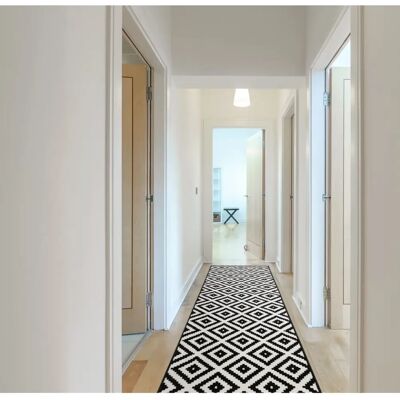 Dywany Łuszczów MORAD Ruta diamonds black / cream - Runner Rug Dywany Łuszczów MORAD Ruta diamonds black / cream - Runner Rug