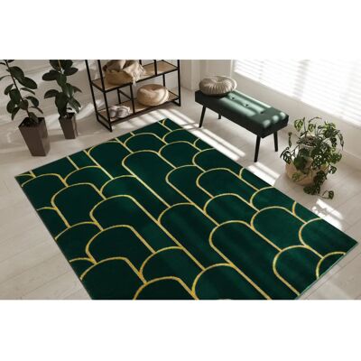 Χαλί EMERALD από Dywany Łuszczów - Γκλάμουρ, πράσινο / χρυσό 140x190 cm Χαλί EMERALD από Dywany Łuszczów - Γκλάμουρ, πράσινο / χρυσό 140x190 cm