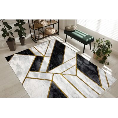 Χαλί EMERALD - Γεωμετρικό μαύρο / χρυσό - 120x170 cm Χαλί EMERALD - Γεωμετρικό μαύρο / χρυσό - 120x170 cm
