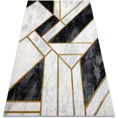 EMERALD Carpet 1015 Glamour, Stylish Marble, Geometric Black / Gold - Carpet EMERALD Carpet 1015 Glamour, Stylish Marble, Geometric Black / Gold - Carpet