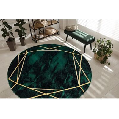Dywany Łuszczów Emerald Carpet 1022 circle - glamour, stylish marble, green/gold - Carpet Dywany Łuszczów Emerald Carpet 1022 circle - glamour, stylish marble, green/gold - Carpet