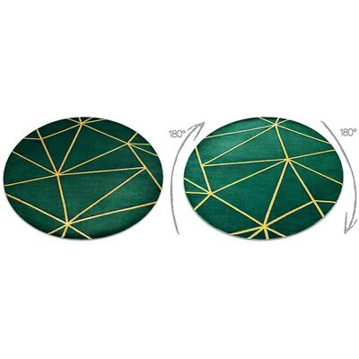 Dywany Łuszczów EMERALD Carpet 1013 circle - glamour, stylish geometric bottle green / gold circle 160 cm Dywany Łuszczów EMERALD Carpet 1013 circle - glamour, stylish geometric bottle green / gold circle 160 cm