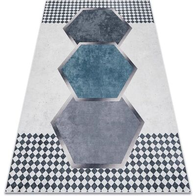 RugsX Alfombra Andre 1863 Blanco / Negro - Geométrica Antideslizante - 80x150 cm RugsX Alfombra Andre 1863 Blanco / Negro - Geométrica Antideslizante - 80x150 cm