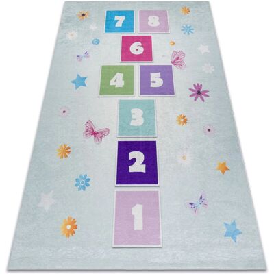 Tapis lavable Bambino 1075 - marelle, antidérapant, vert - Publicité Tapis lavable Bambino 1075 - marelle, antidérapant, vert - Publicité