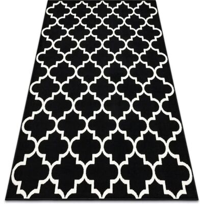 Morad Trelis Marokkanischer Teppich - Schwarz 140x200cm Morad Trelis Marokkanischer Teppich - Schwarz 140x200cm