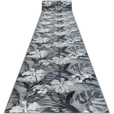 RugsX Grey Monstera Leaves Anti-slip Hallway Runner - Rugs RugsX Grey Monstera Leaves Anti-slip Hallway Runner - Rugs