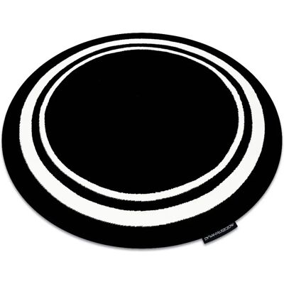 Dywany Łuszczów Hampton Carpet - Border Circle - Black - 120cm Dywany Łuszczów Hampton Carpet - Border Circle - Black - 120cm