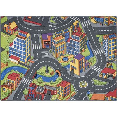 Tappeto REBEL ROADS Grande Città Antiscivolo Grigio 95x200 cm - Tappeto di Gioco Sicuro per Bambini Tappeto REBEL ROADS Grande Città Antiscivolo Grigio 95x200 cm - Tappeto di Gioco Sicuro per Bambini