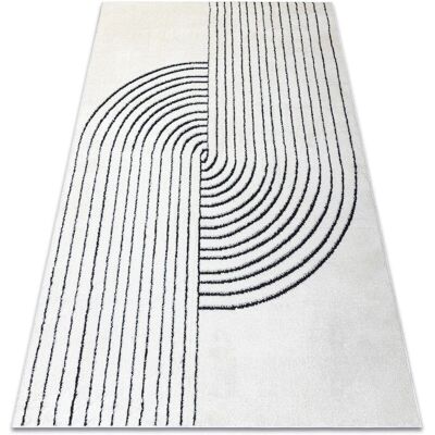 RugsX Model 8587 Geometric Cream Black Rug - Carpet RugsX Model 8587 Geometric Cream Black Rug - Carpet