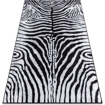 Rugsx - Tappeto lavabile Miro 51331.803 Zebra antiscivolo - nero / bianco 80x150 cm Rugsx - Tappeto lavabile Miro 51331.803 Zebra antiscivolo - nero / bianco 80x150 cm