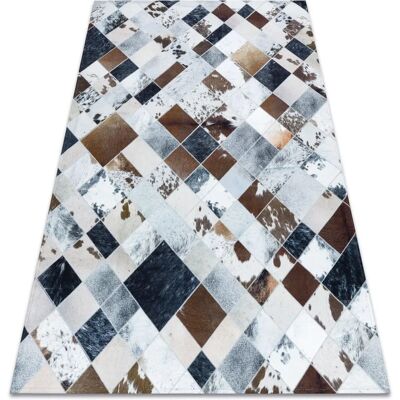 RugsX Beige / Brown Patchwork Carpet - Cowhide, Diamonds - Carpet RugsX Beige / Brown Patchwork Carpet - Cowhide, Diamonds - Carpet