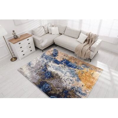 RugsX MIRO 51774.802 alfombra lavable antideslizante - azul / beige - 140x190 cm RugsX MIRO 51774.802 alfombra lavable antideslizante - azul / beige - 140x190 cm