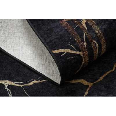RugsX - Πλενόμενο χαλί Miro 51333.801 Μάρμαρο, πλαίσιο αντιολισθητικό - μαύρο / χρυσό 140x190cm RugsX - Πλενόμενο χαλί Miro 51333.801 Μάρμαρο, πλαίσιο αντιολισθητικό - μαύρο / χρυσό 140x190cm