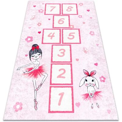 RugsX Junior 51828.802 πλυνεται στο πλυντήριο χαλί hopscotch μπαλαρίνα - ροζ - Χαλί για παιδιά RugsX Junior 51828.802 πλυνεται στο πλυντήριο χαλί hopscotch μπαλαρίνα - ροζ - Χαλί για παιδιά