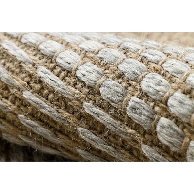Alfombra de yute con rayas beige / gris - 160x220cm Alfombra de yute con rayas beige / gris - 160x220cm