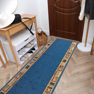 RugsX JENA Azul Alfombra de pasillo - Alfombra antideslizante RugsX JENA Azul Alfombra de pasillo - Alfombra antideslizante