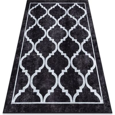 RugsX MIRO 51639.806 Πλυνεται στο πλυντήριο Trellis αντιολισθητικό χαλί - μαύρο 120x170 cm RugsX MIRO 51639.806 Πλυνεται στο πλυντήριο Trellis αντιολισθητικό χαλί - μαύρο 120x170 cm
