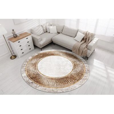 RugsX MIRO Beige / Gold 160cm Non-slip Machine Washable Carpet - Carpet RugsX MIRO Beige / Gold 160cm Non-slip Machine Washable Carpet - Carpet