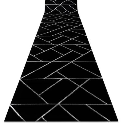 RugsX Pasillo Alfombra - Plata Negro Estilo Glamour 100x360cm RugsX Pasillo Alfombra - Plata Negro Estilo Glamour 100x360cm