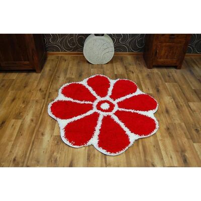 RugsX Roter Blumen Kreis Shaggy Gusto C300 - Teppich RugsX Roter Blumen Kreis Shaggy Gusto C300 - Teppich