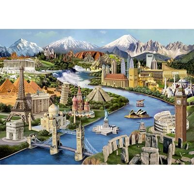 HQ Kites & Designs USA Wooden City Zabytki Świata L Puzzle 300 szt - Drewniane Puzzle HQ Kites & Designs USA Wooden City Zabytki Świata L Puzzle 300 szt - Drewniane Puzzle