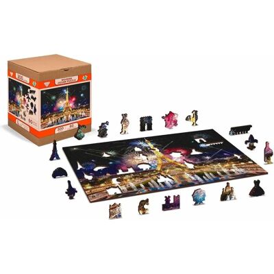 Wooden City Noční Paříž 2v1 Puzzle - 300 Kusů Wooden City Noční Paříž 2v1 Puzzle - 300 Kusů