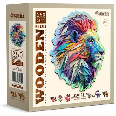 Wooden City Löwen Puzzle - 250 Teile - Umweltfreundliches Holzspielzeug - Ab 8+ Wooden City Löwen Puzzle - 250 Teile - Umweltfreundliches Holzspielzeug - Ab 8+