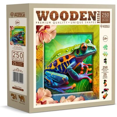 Trade Invaders Holzpuzzle - Bunter Frosch - 250 Teile Trade Invaders Holzpuzzle - Bunter Frosch - 250 Teile