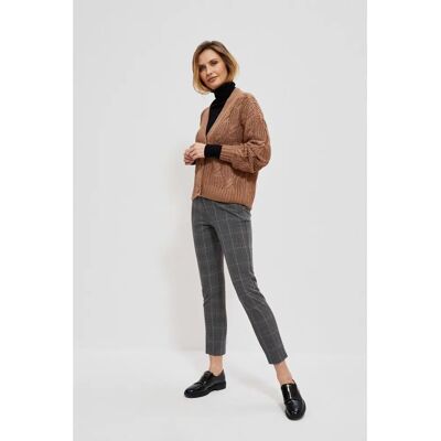 Pantaloni gri cu carouri Moodo 7/8 - Femeie Pantaloni gri cu carouri Moodo 7/8 - Femeie