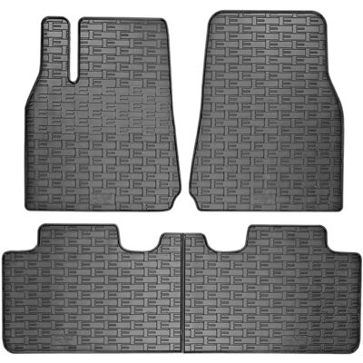Tapis en caoutchouc AutoStyle pour Tesla Model Y 2020 - 3 pièces Tapis en caoutchouc AutoStyle pour Tesla Model Y 2020 - 3 pièces