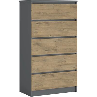 3Xeliving Blanc 5 Tiroirs Scandinave Commode - Commode - Publicité 3Xeliving Blanc 5 Tiroirs Scandinave Commode - Commode - Publicité