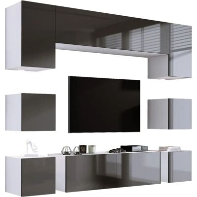 3XE LIVING - TV naścienna szafka - Grey Gloss - Wall TV Unit 3XE LIVING - TV naścienna szafka - Grey Gloss - Wall TV Unit