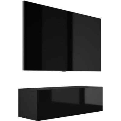 3XE LIVING Szafka RTV na ścianę - 100x34x32cm Czarna 3XE LIVING Szafka RTV na ścianę - 100x34x32cm Czarna