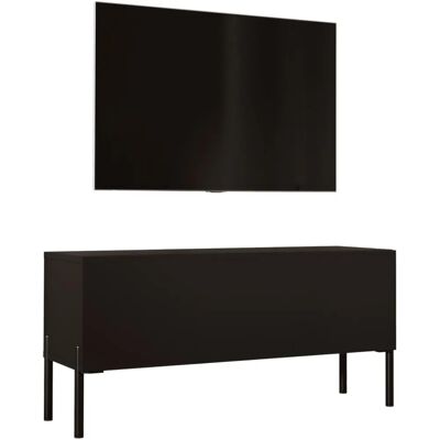 Marka 3XE LIVING Szafka TV - Mat Fekete / Błyszcząca - 100cm Marka 3XE LIVING Szafka TV - Mat Fekete / Błyszcząca - 100cm