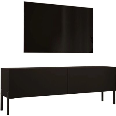 3XE LIVING Szafka TV - 140 cm Czarna - Nowoczesna i Trwała 3XE LIVING Szafka TV - 140 cm Czarna - Nowoczesna i Trwała