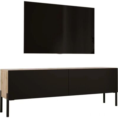 Szafka pod telewizor 140cm czarna - Nowoczesny minimalistyczny styl Szafka pod telewizor 140cm czarna - Nowoczesny minimalistyczny styl