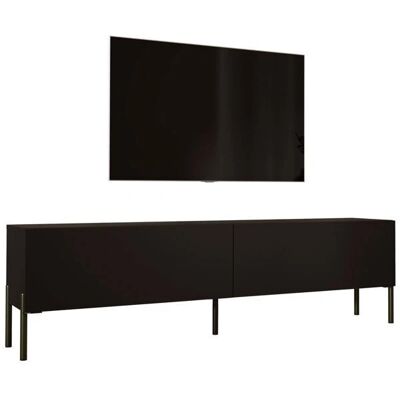 3XE LIVING Czarny Matowy Stolik RTV - 170 cm - Nowoczesny Design 3XE LIVING Czarny Matowy Stolik RTV - 170 cm - Nowoczesny Design