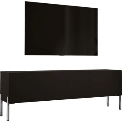 Cado 140cm Szafka RTV - Nowoczesny Czarny Mat / Błyszczący Cado 140cm Szafka RTV - Nowoczesny Czarny Mat / Błyszczący