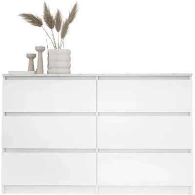 3XE LIVING - Seis Mármore Bianco - Biały - Sześć szuflad - Komoda 3XE LIVING - Seis Mármore Bianco - Biały - Sześć szuflad - Komoda
