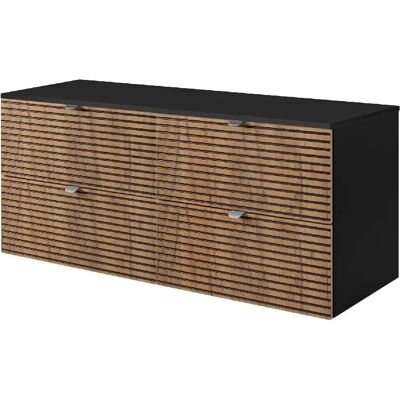 Living - 3xe - Noir - 120x57x46 - Placard de Salle de Bain - Publicité Living - 3xe - Noir - 120x57x46 - Placard de Salle de Bain - Publicité