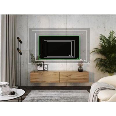 3XE LIVING Wisząca szafka RTV - Dąb Wotan - Nowoczesny Design 3XE LIVING Wisząca szafka RTV - Dąb Wotan - Nowoczesny Design