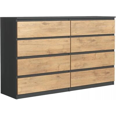 3XE LIVING - Buffet 138-140 cm - Anthracite/Lancelot - 8 tiroirs - Chaise? (t) - Publicité 3XE LIVING - Buffet 138-140 cm - Anthracite/Lancelot - 8 tiroirs - Chaise? (t) - Publicité