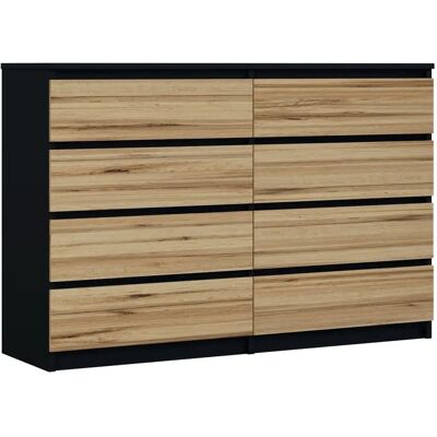 3XE LIVING - 140 cm - Negro/Wotan - Komoda 3XE LIVING - 140 cm - Negro/Wotan - Komoda