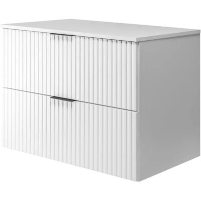 3xe Living - Szafka łazienkowa biała z czarną uchwytą - 80x57x46 cm 3xe Living - Szafka łazienkowa biała z czarną uchwytą - 80x57x46 cm